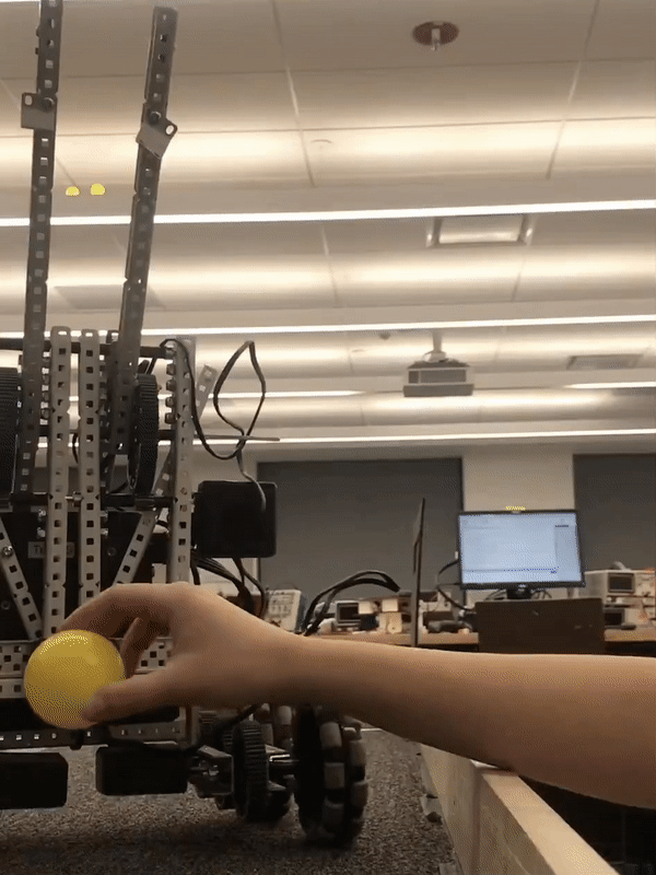 Video of robot following a colored ball